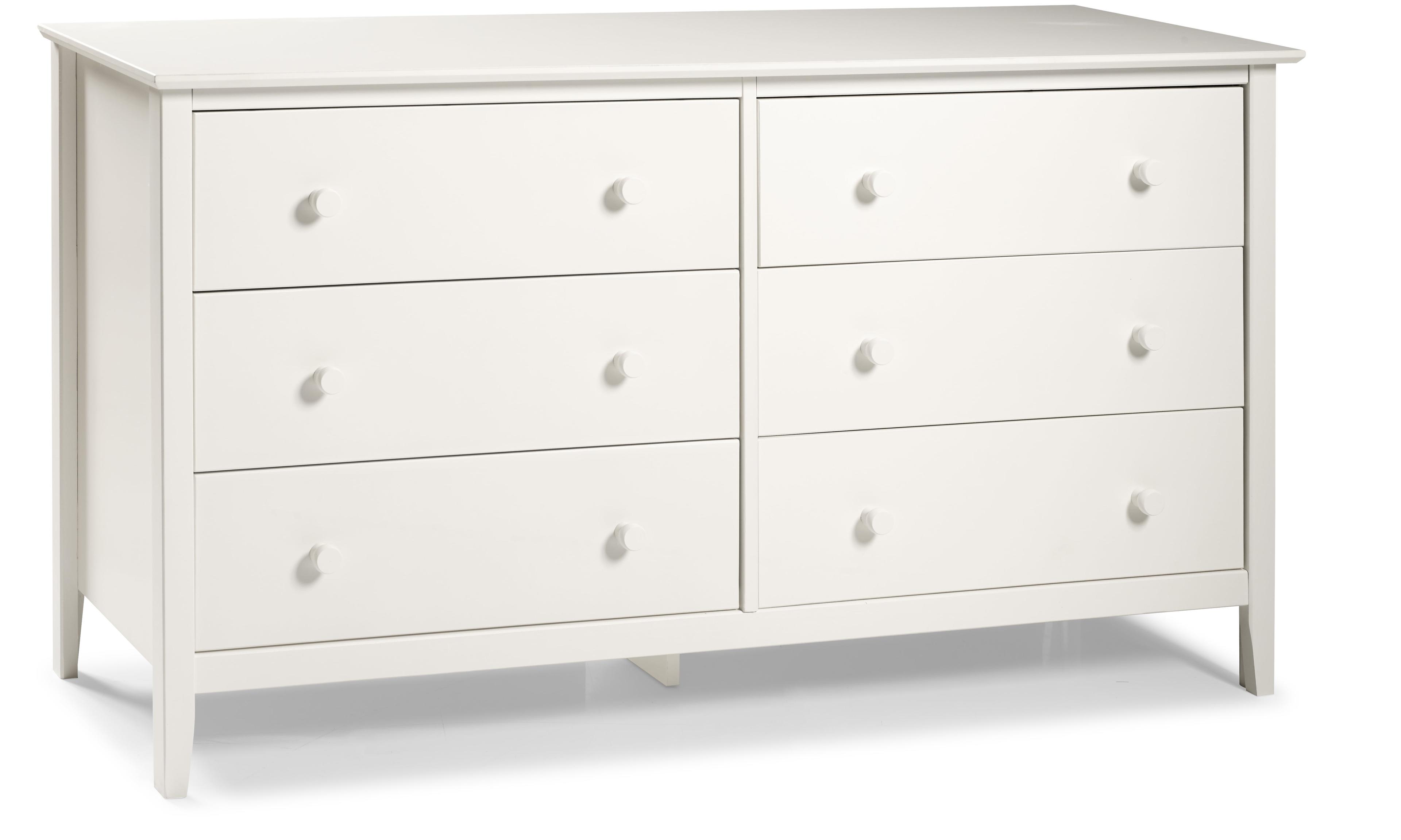 Alaterre White Double 6-Drawer Pine Dresser