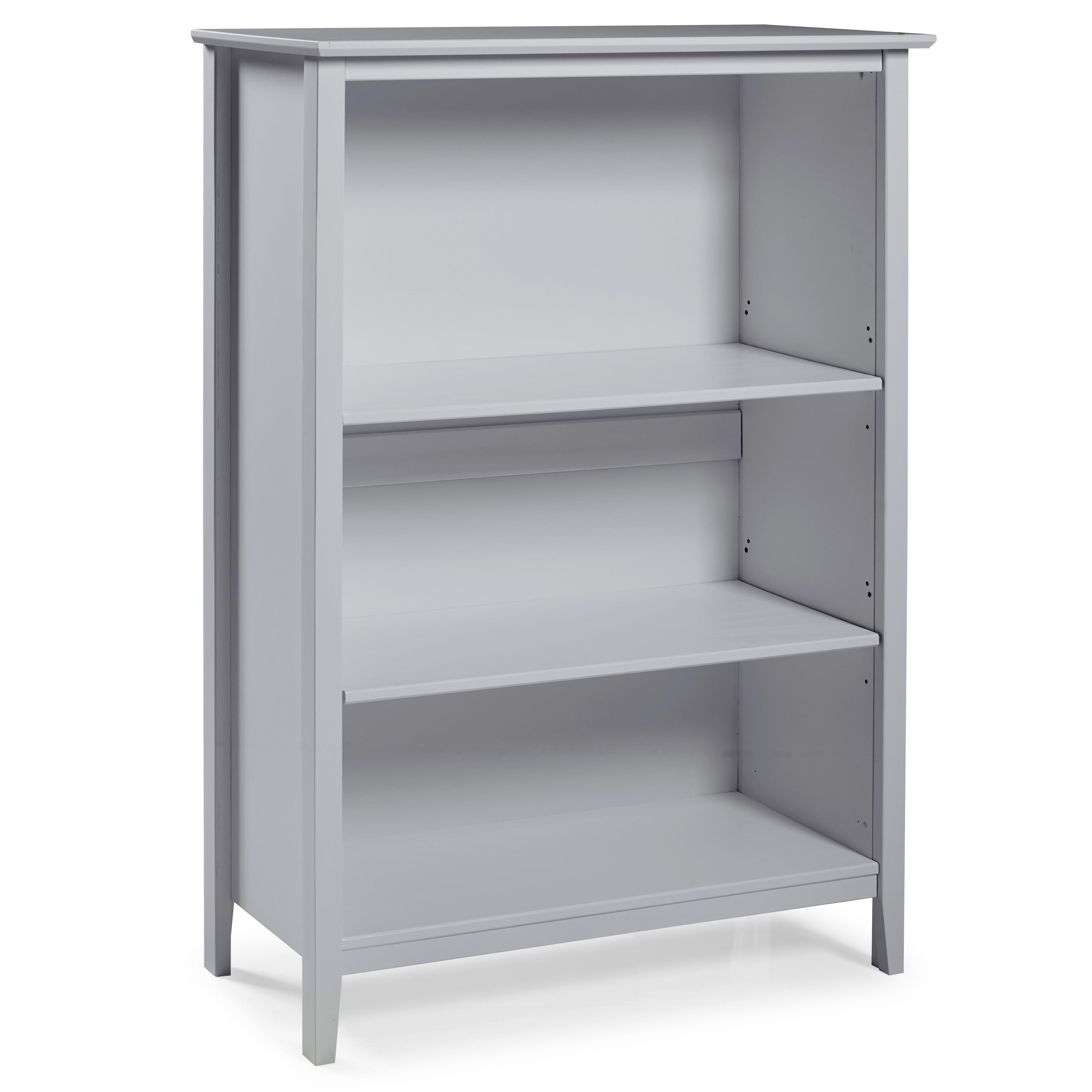 Simplicity Tall 3-Shelf Kids Bookcase in Dove Gray