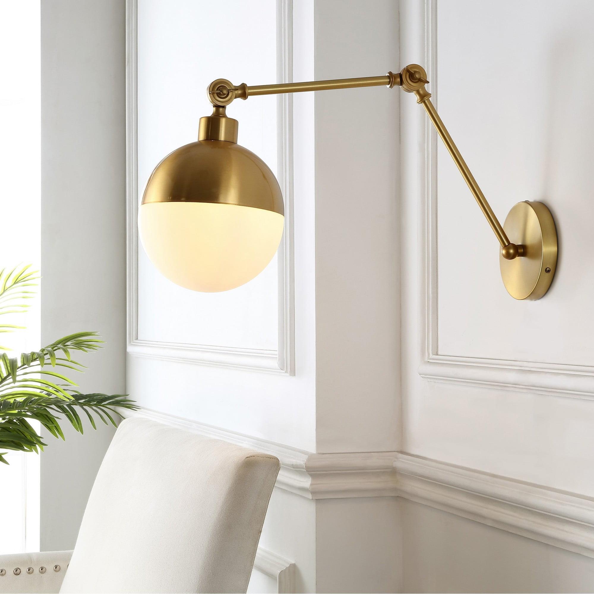 Alba Brass Gold 20'' Dimmable Frosted Glass LED Sconce