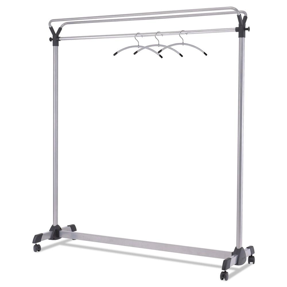 Silver and Black Portable Large Capacity Garment Rack