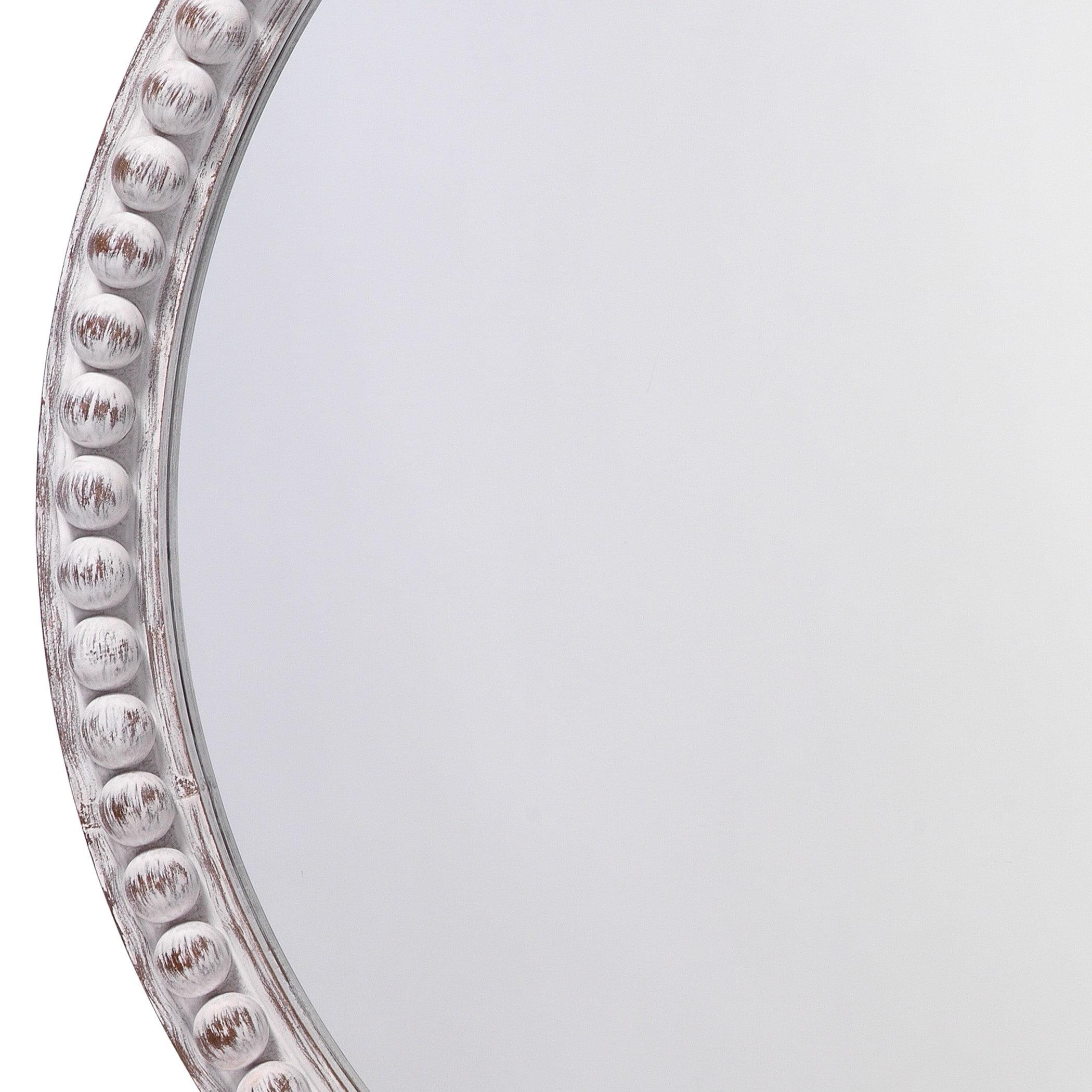 Alden Décor Claire Beaded Mirror Round