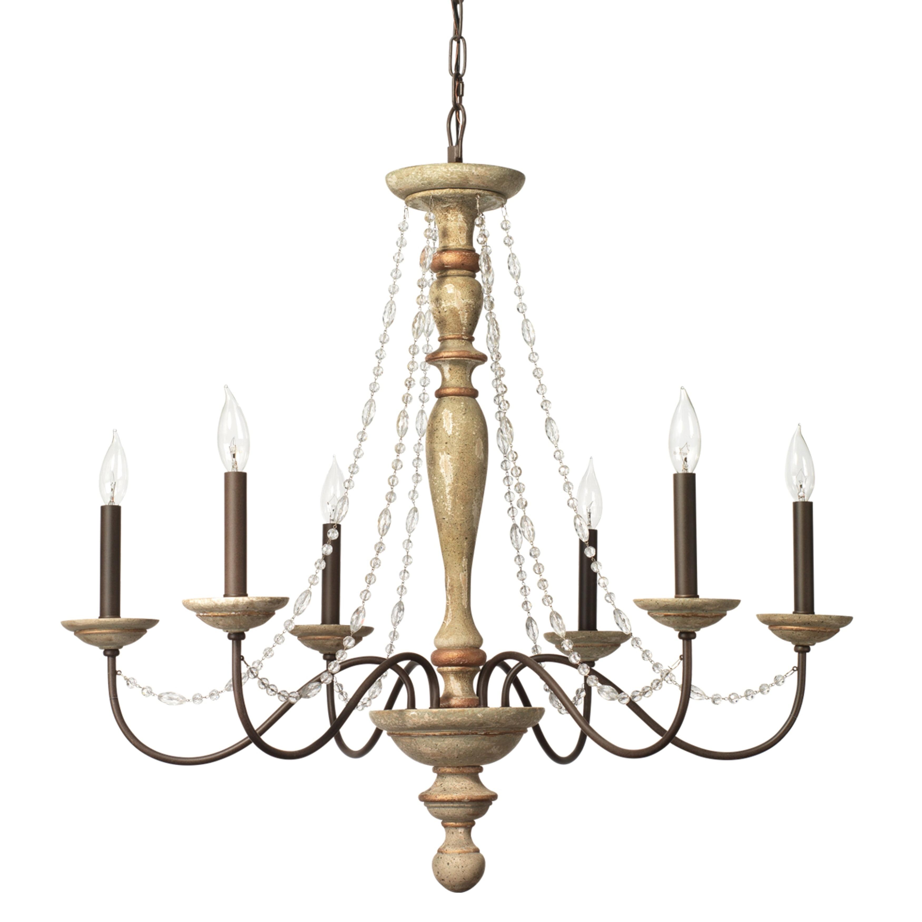 Eden Home Transitional Wood Glamourous and Elegant Chandelier in White
