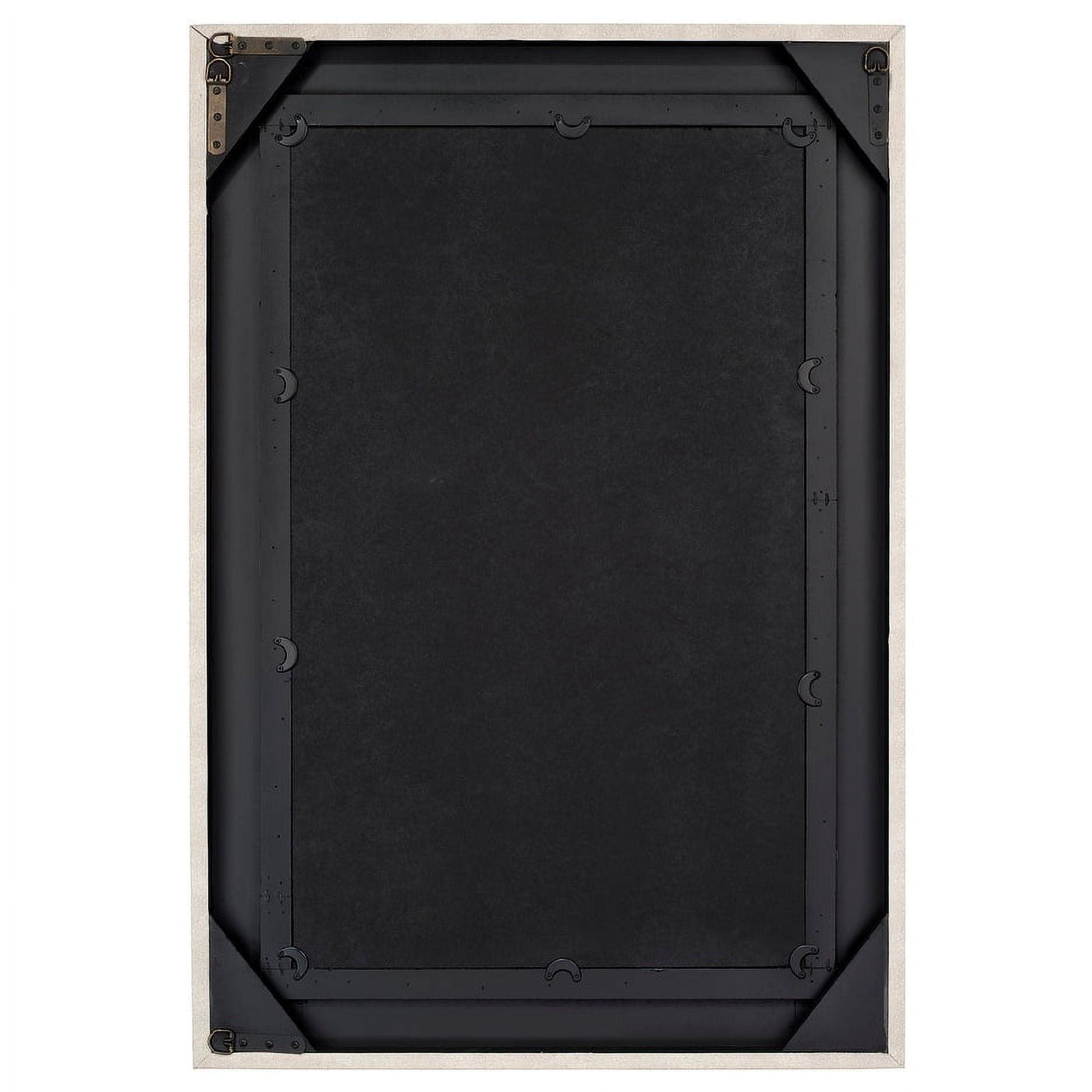 Alden Décor Esme Shagreen Rectangle Mirror, Grey Ivory/Black