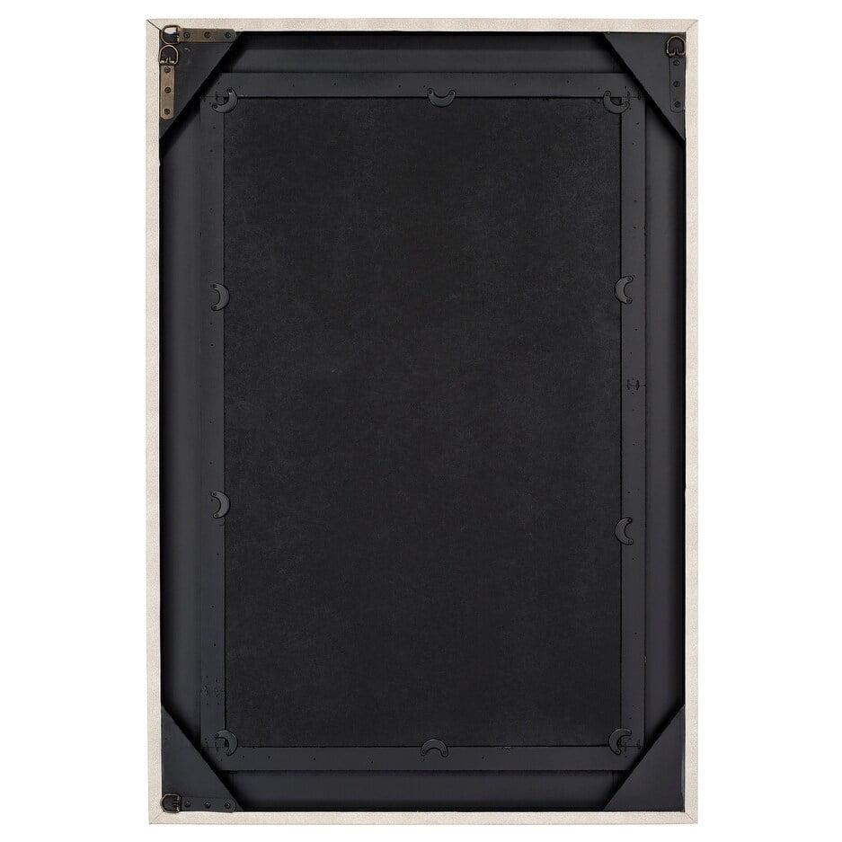 Alden Décor Esme Shagreen Rectangle Mirror, Grey Ivory/Black