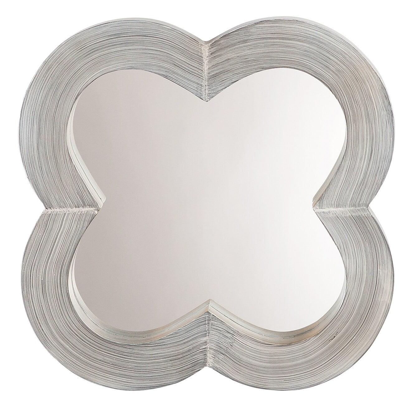 Alden Décor Ivy Wood Mirror, Grey Wash