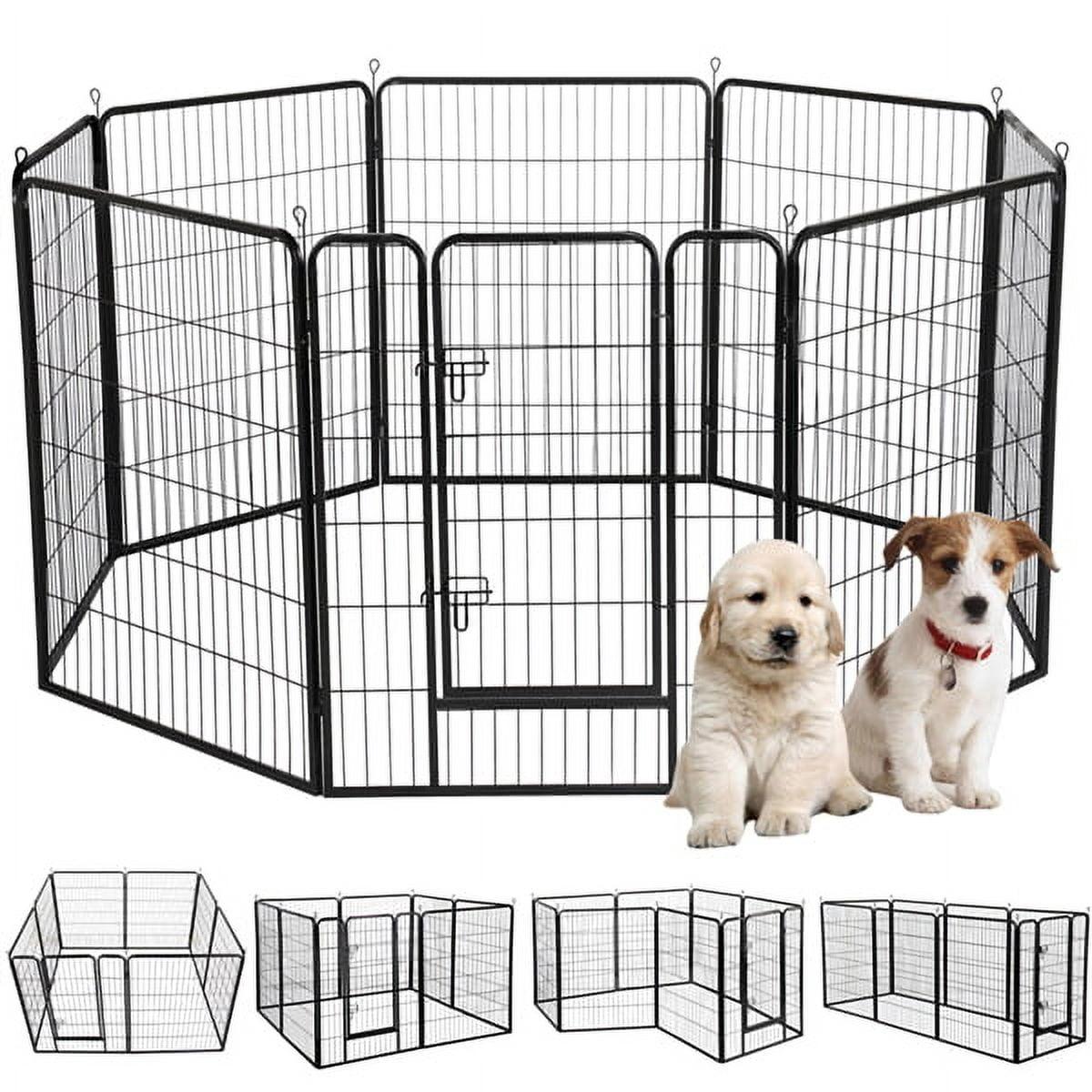 Outdoor Metal Dog Playpen with Doors, 40" Height, 8 Panels for Dogs