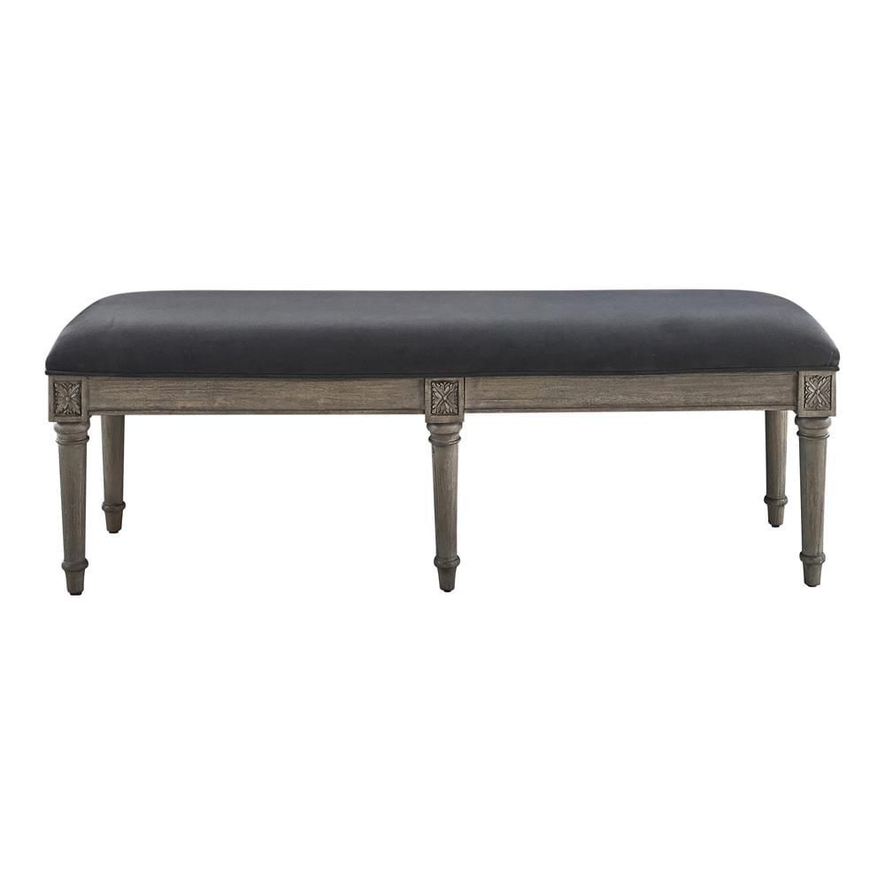 Alderwood Transitional French Grey Upholstered Bench