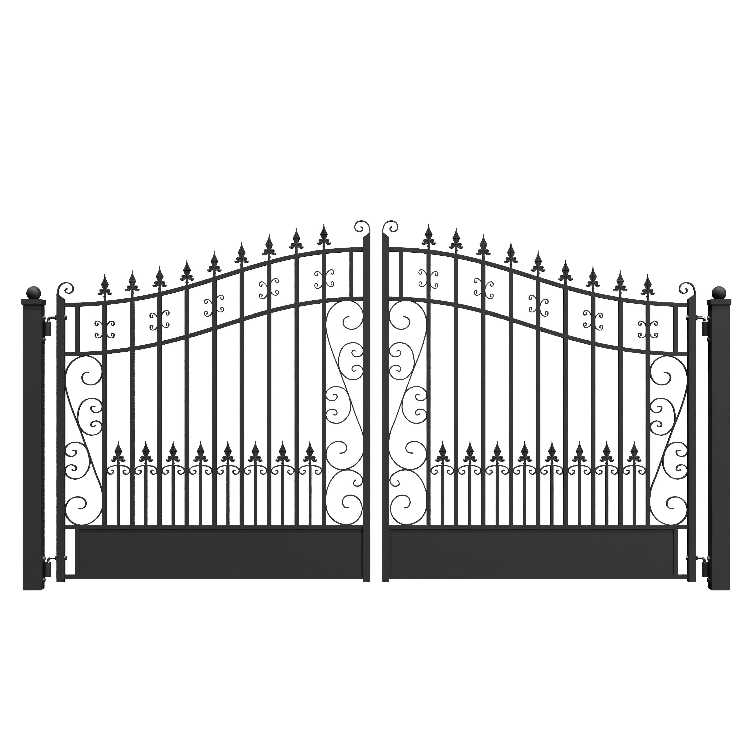 ALEKO Steel Dual Swing Black Driveway Gate Venice Style 12 x 6 feet