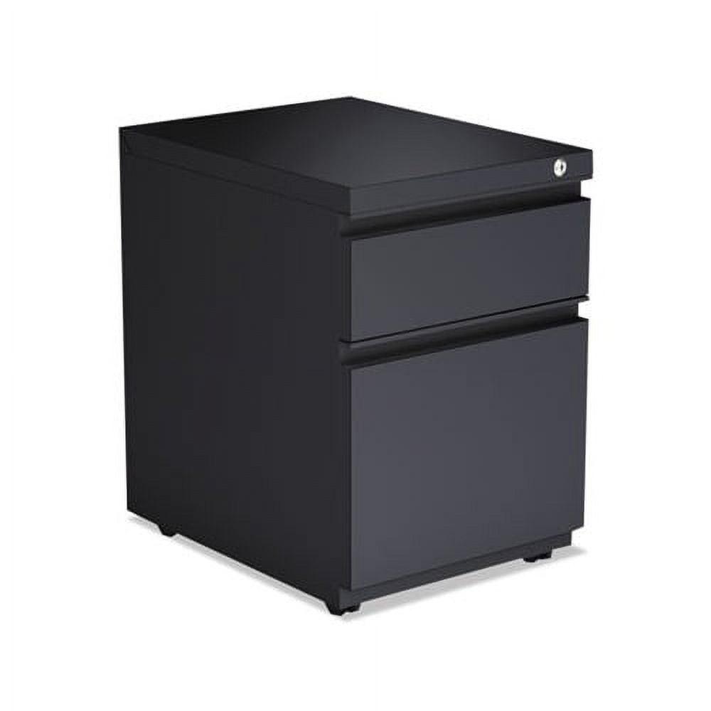 Charcoal Mobile Pedestal 2-Drawer Legal Size File Cabinet with Lock