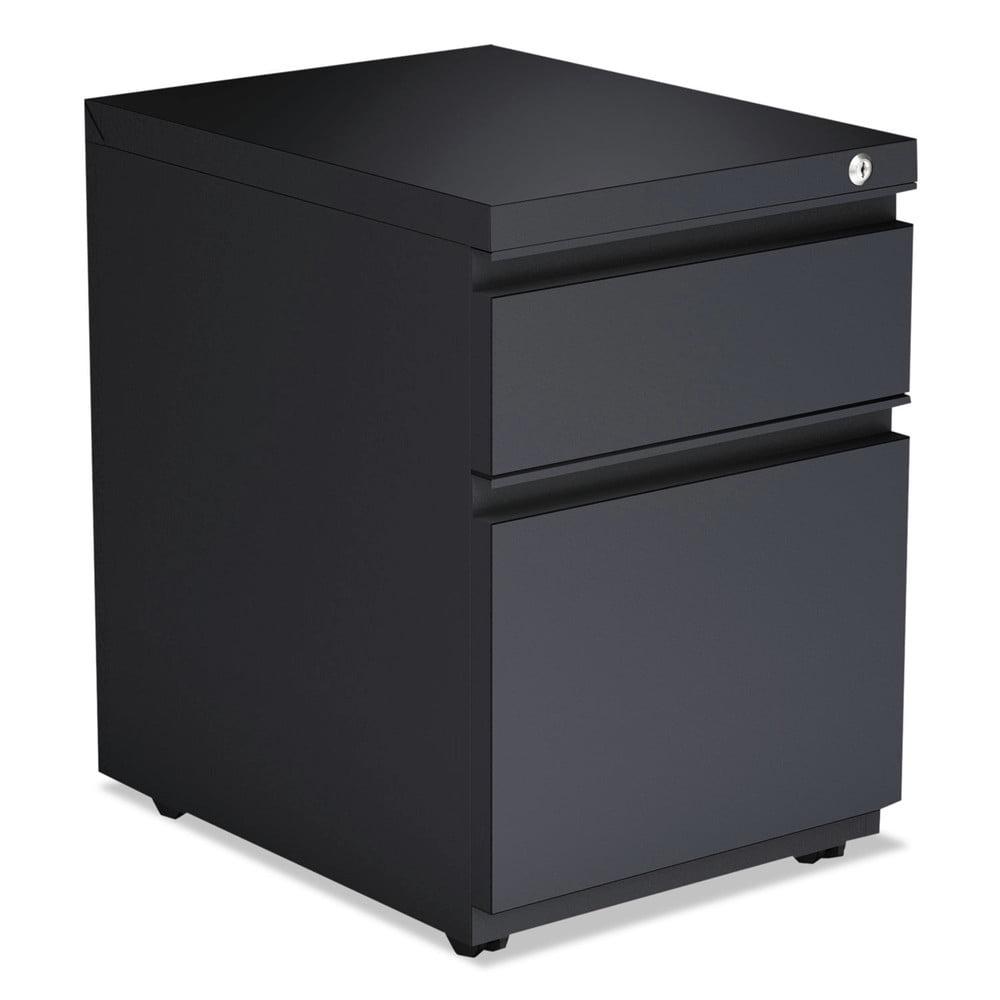 Charcoal Mobile Pedestal 2-Drawer Legal Size File Cabinet with Lock