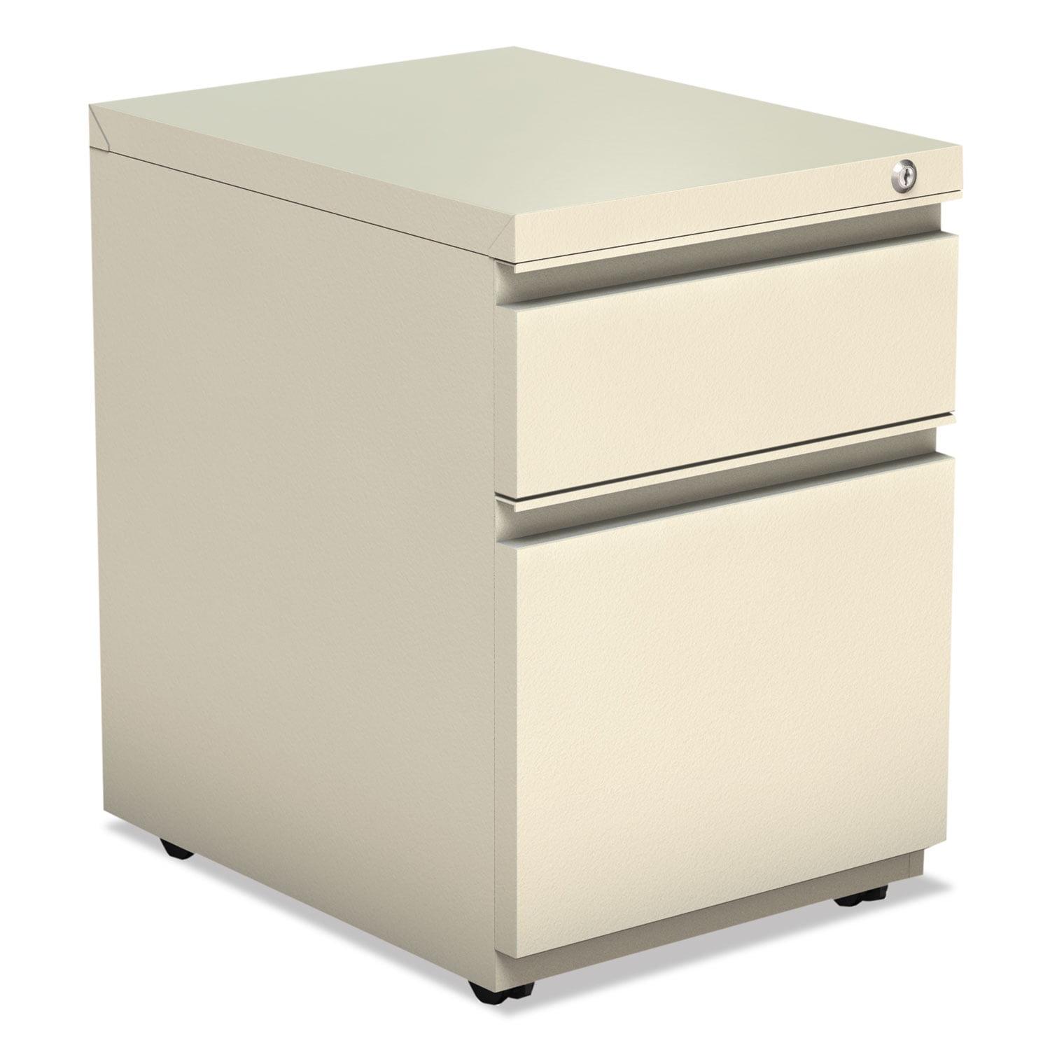 Alera File Pedestal with Full-Length Pull, Left or Right, 2-Drawers: Box/File, Legal/Letter, Putty, 14.96" x 19.29" x 21.65"