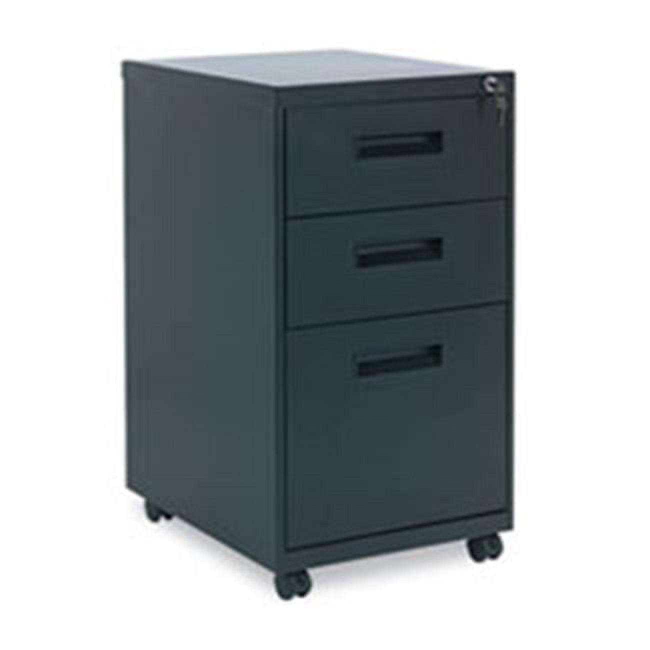 Alera PABBFBL 27.75 x 14.87 x 19.12 in. Three-Drawer Metal Pedestal File, Black