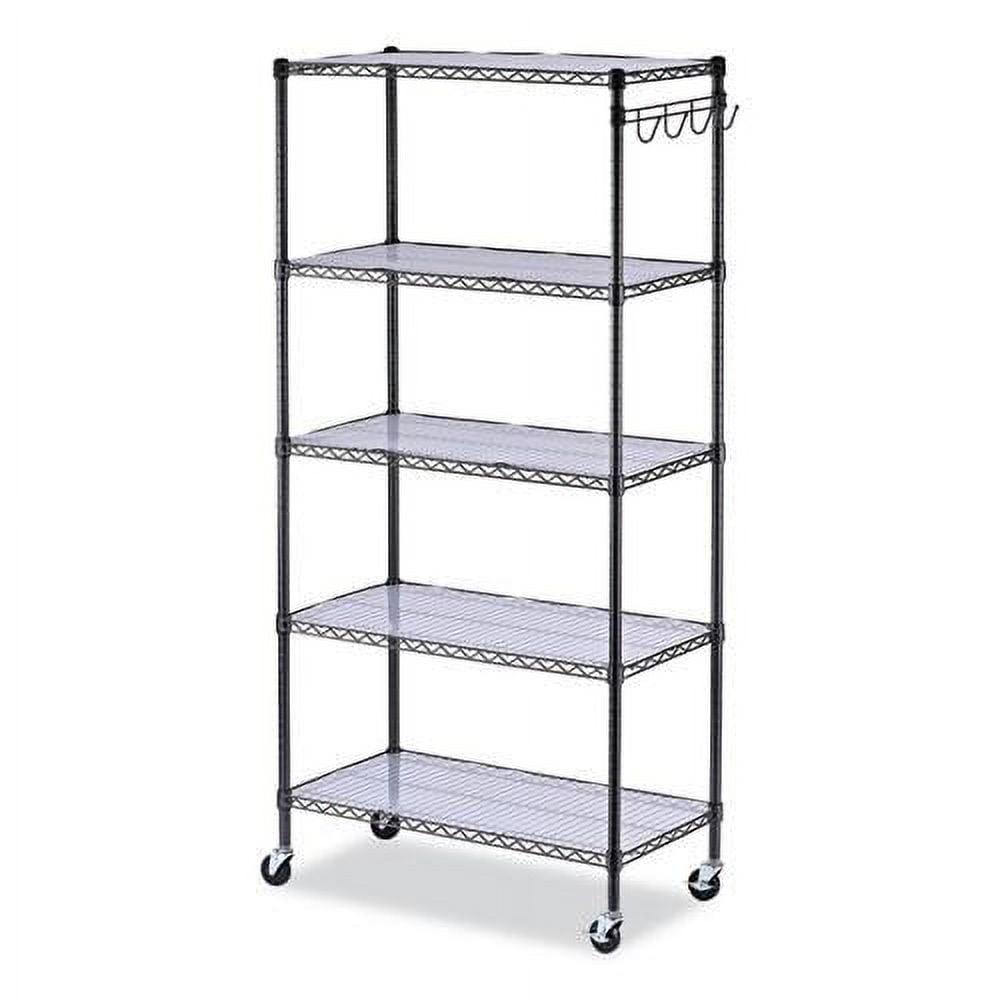 GEROBOOM 5- Wire Shelving Kit with Casters and  Liners  36w x 18d x 72h  Black Anthracite