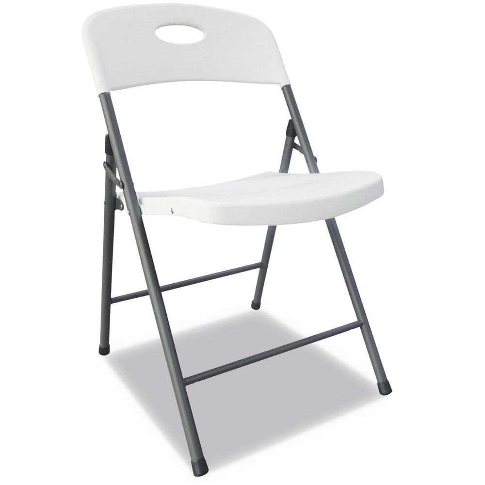 White Resin Folding Reception Chair with Metal Frame