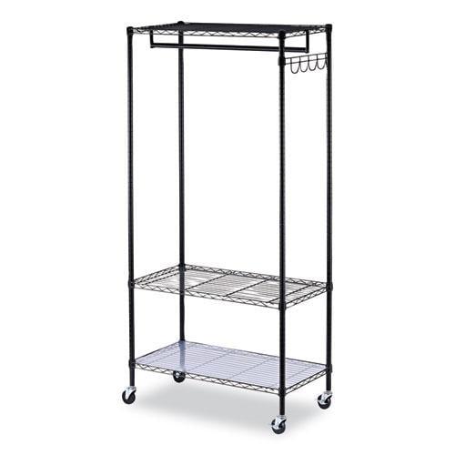 Alera® Wire Shelving Series Metal Rolling Clothing Rack