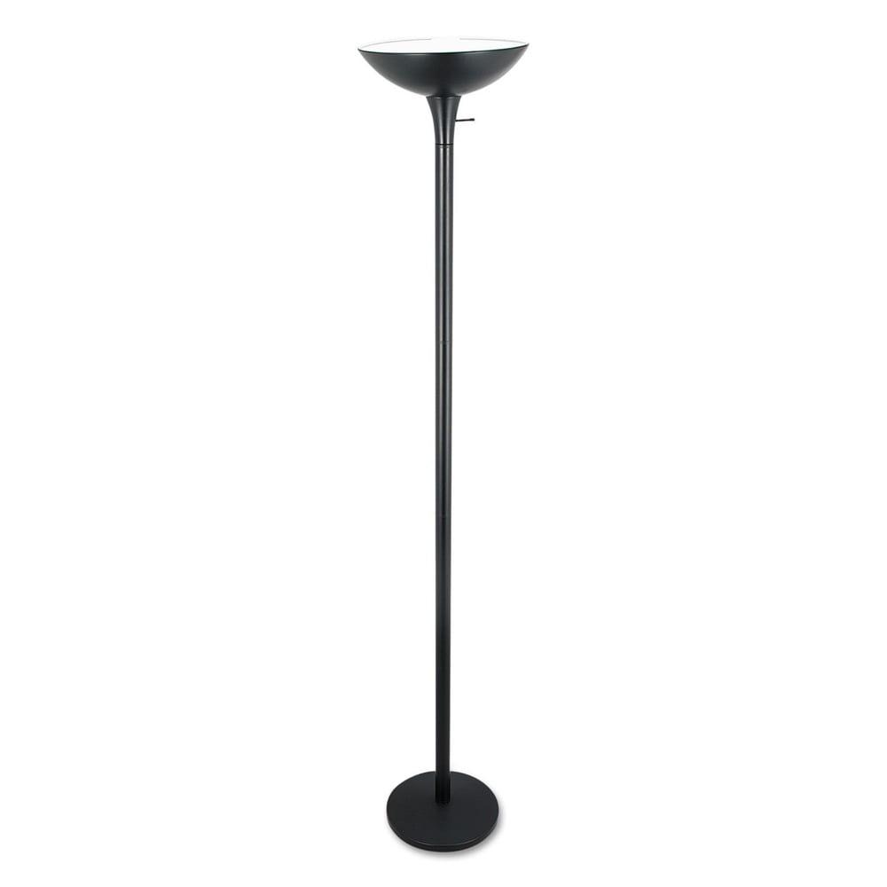 Matte Black Metal Torchiere Floor Lamp with 3-Way Switch