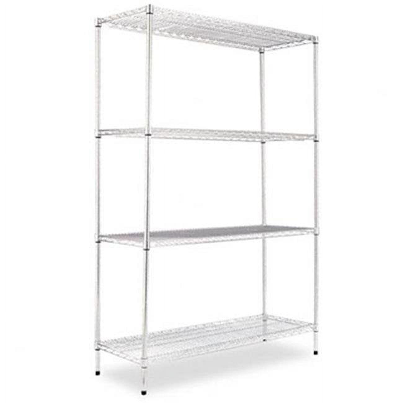 VersaFlex 48" Silver Welded Wire 4-Tier Shelving Unit