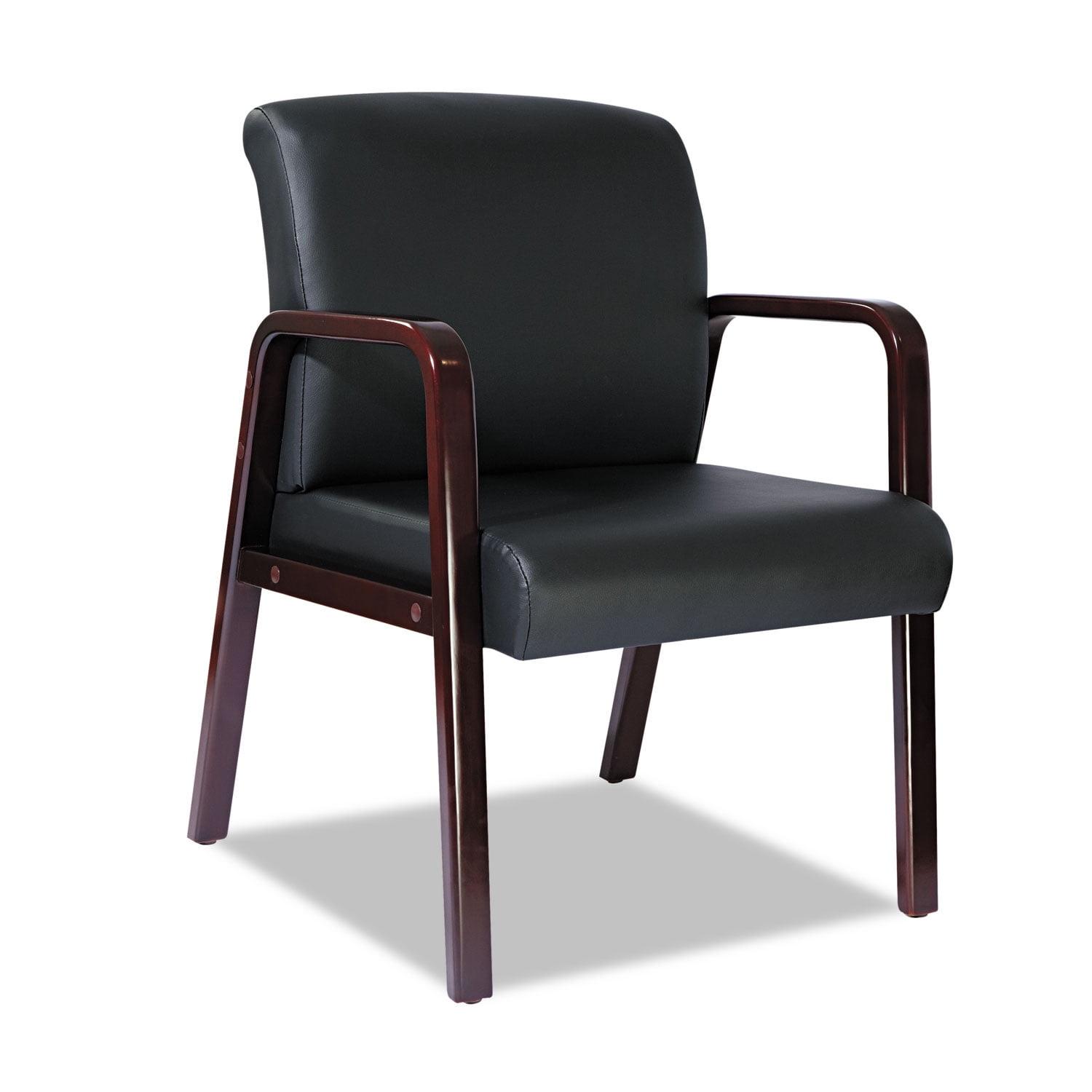 Alera Alera Reception Lounge WL Series Guest Chair, 24.21" x 24.8" x 32.67", Black Seat, Black Back, Mahogany Base