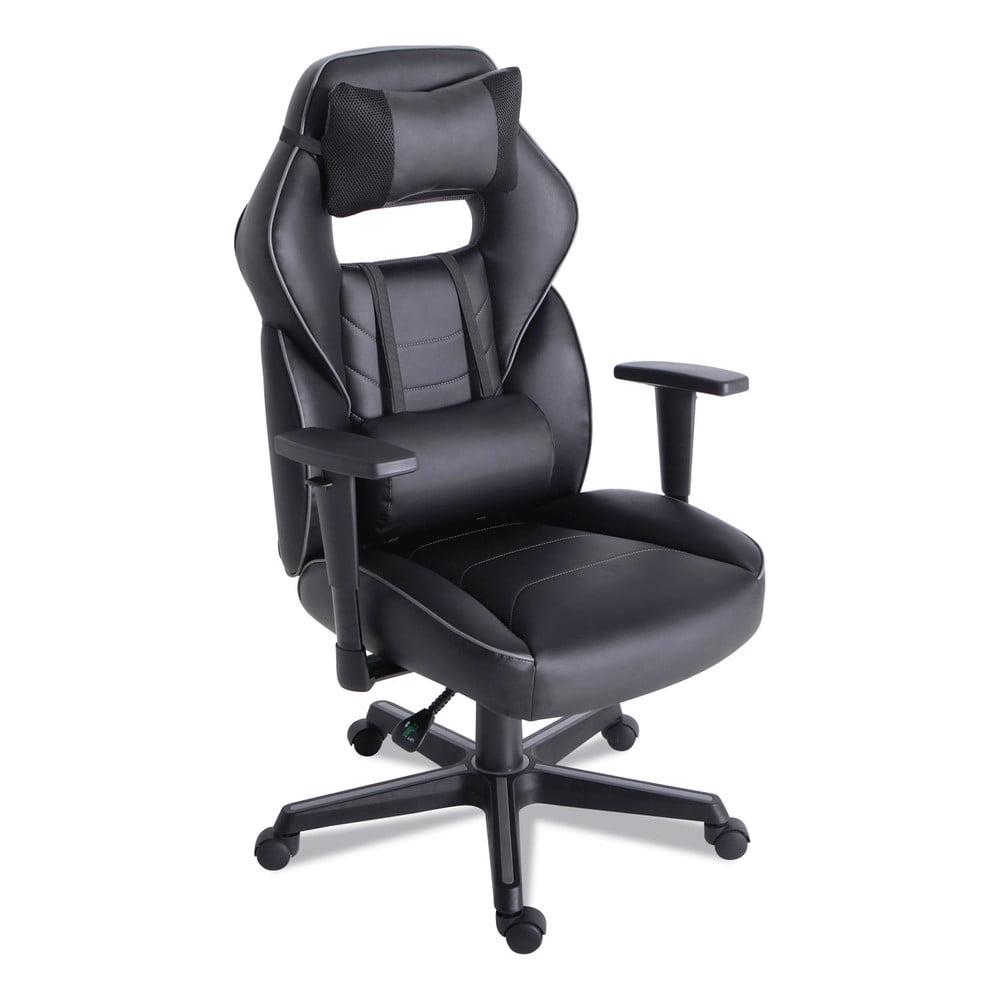 Alera Racing Style Ergonomic Gaming Chair, Supports 275 lb, 15.91" to 19.8" Seat Height, Black/Gray Trim Seat/Back, Black/Gray Base