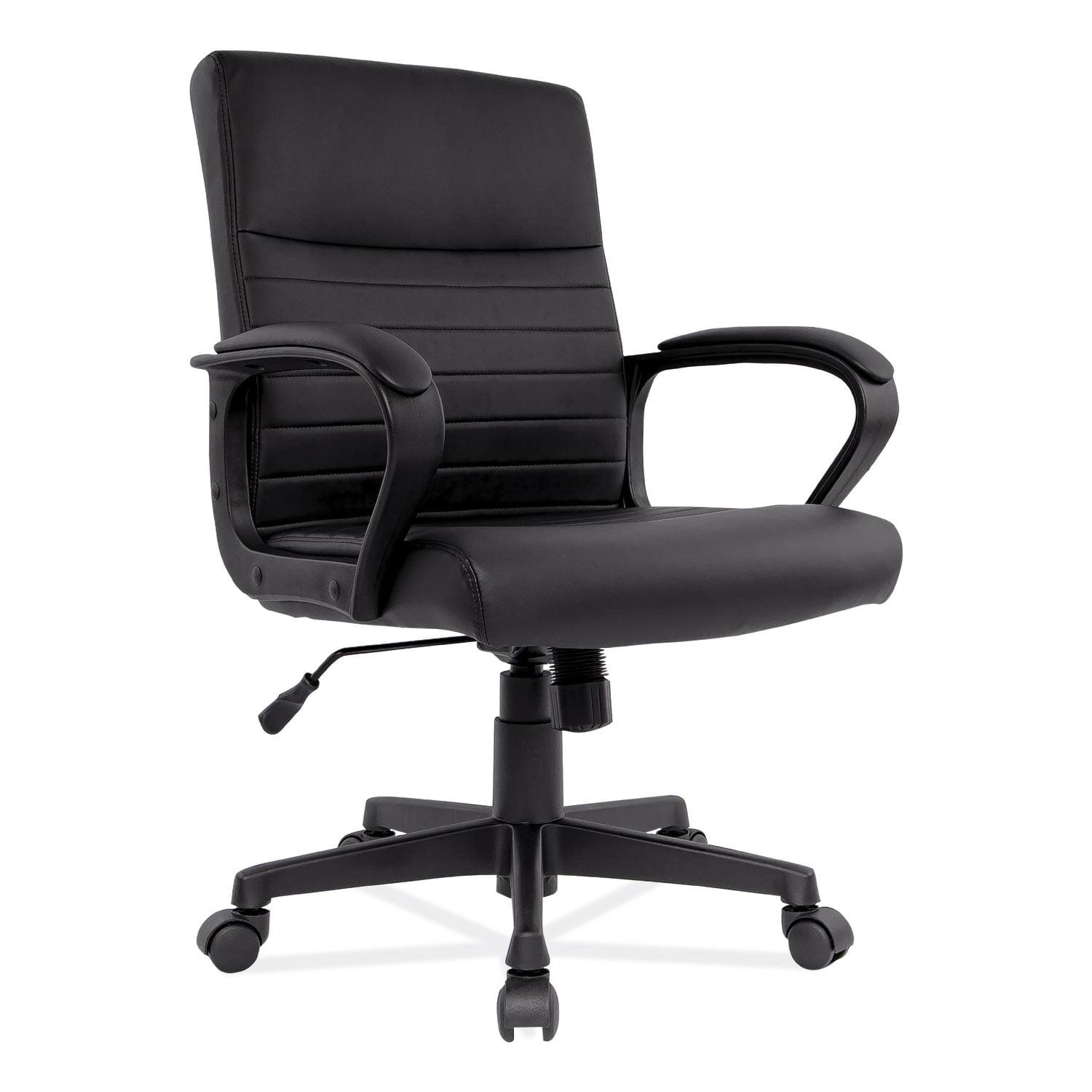 Sleek Executive Black Leather Manager Chair with Adjustable Height