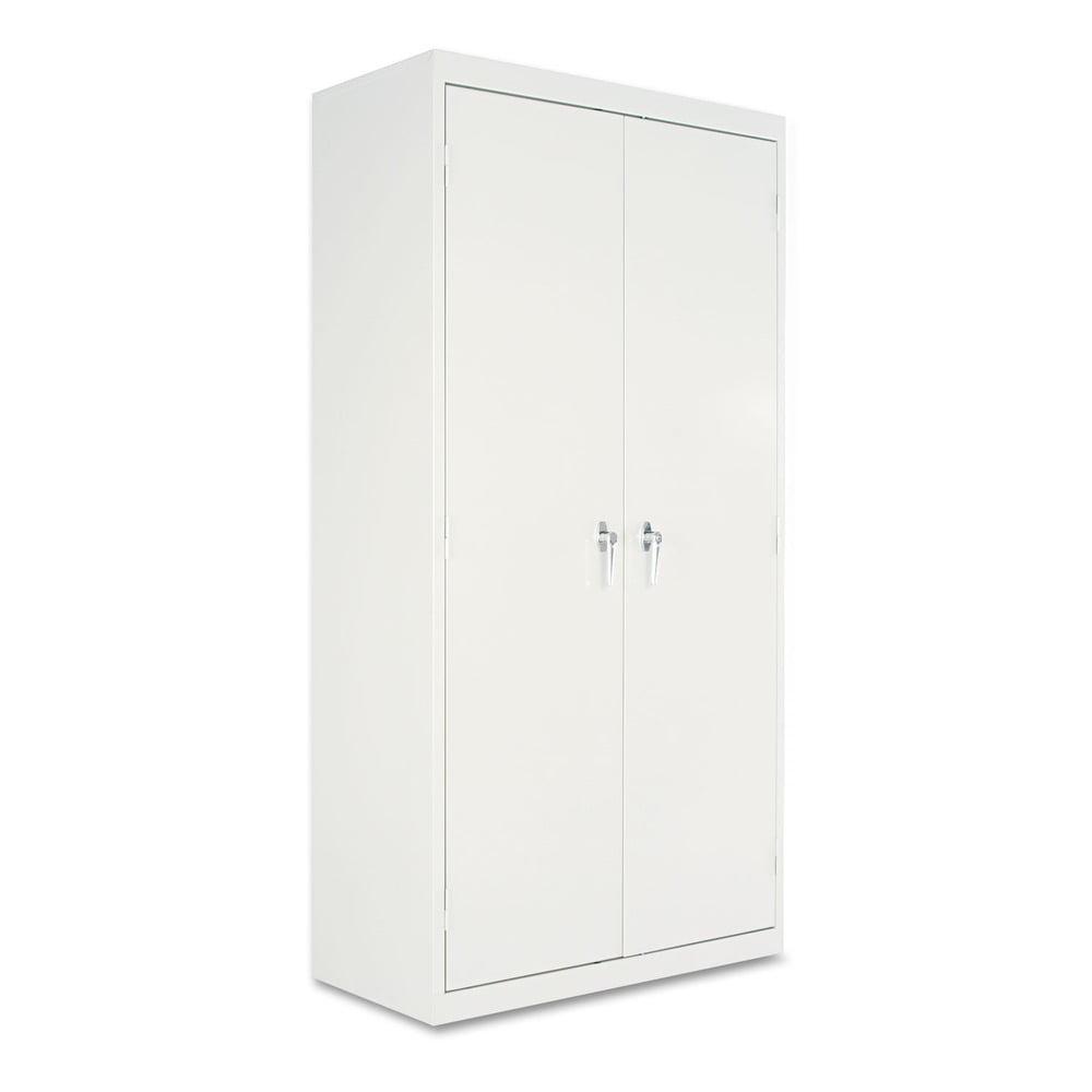 Sturdy Light Gray Lockable Storage Cabinet with Adjustable Shelving