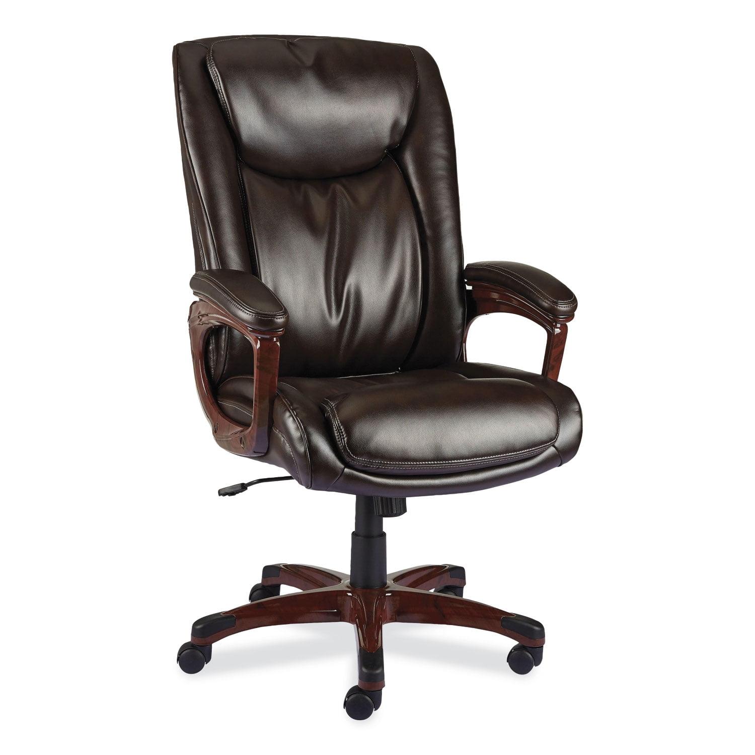 Darnick Executive Swivel Office Chair with Fixed Arms in Brown Leather