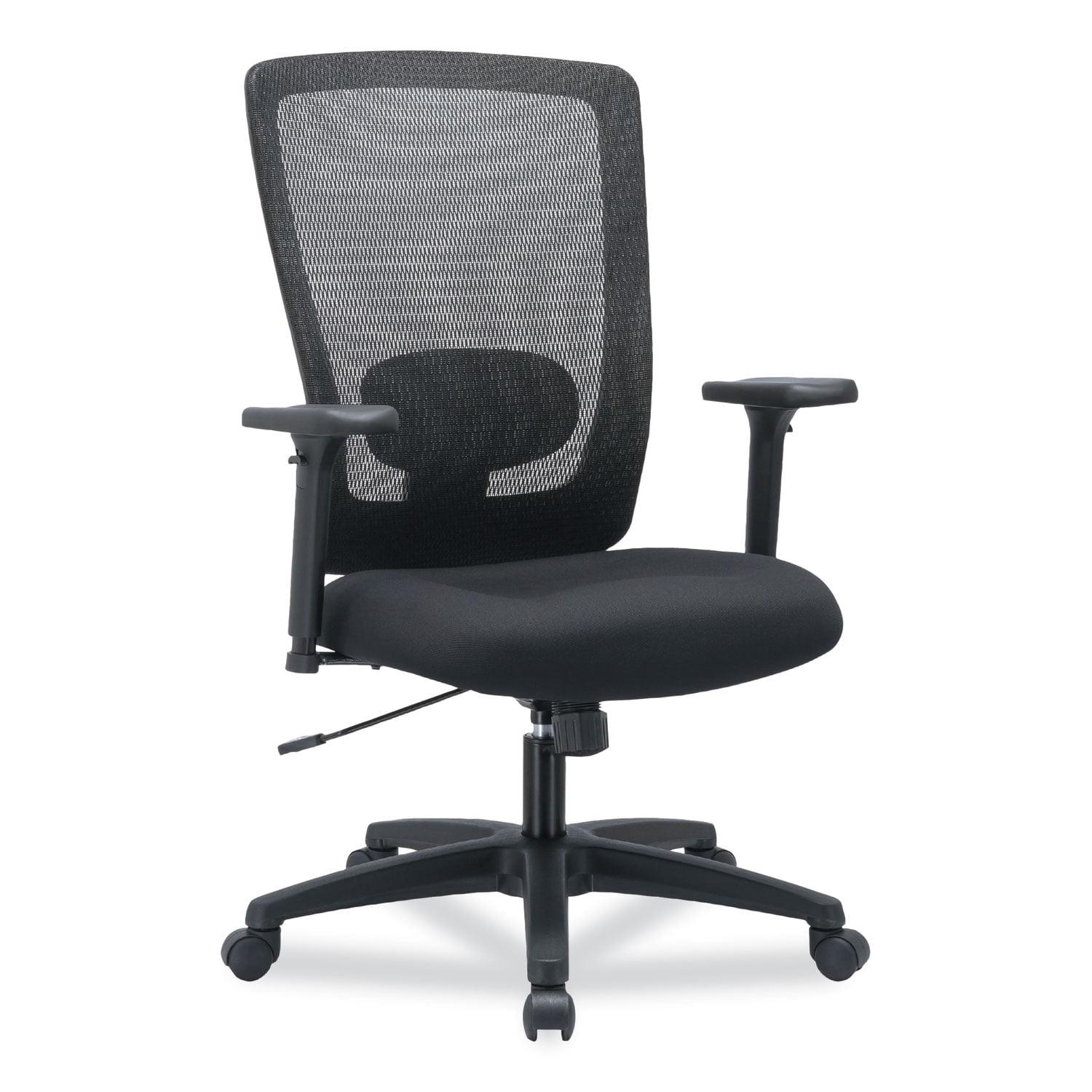 Executive High-Back Black Mesh & Fabric Swivel Chair with Adjustable Arms