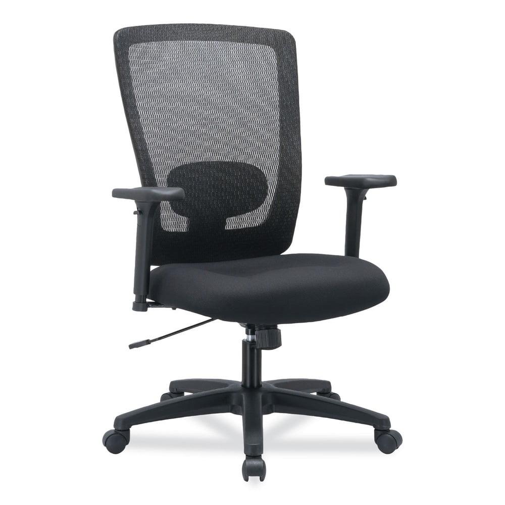 Executive High-Back Black Mesh Swivel Chair with Adjustable Arms