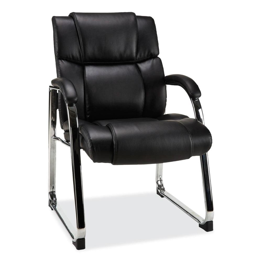 Alera Alera Hildred Series Guest Chair, 25" x 28.94" x 37.8", Black Seat, Black Back, Chrome Base