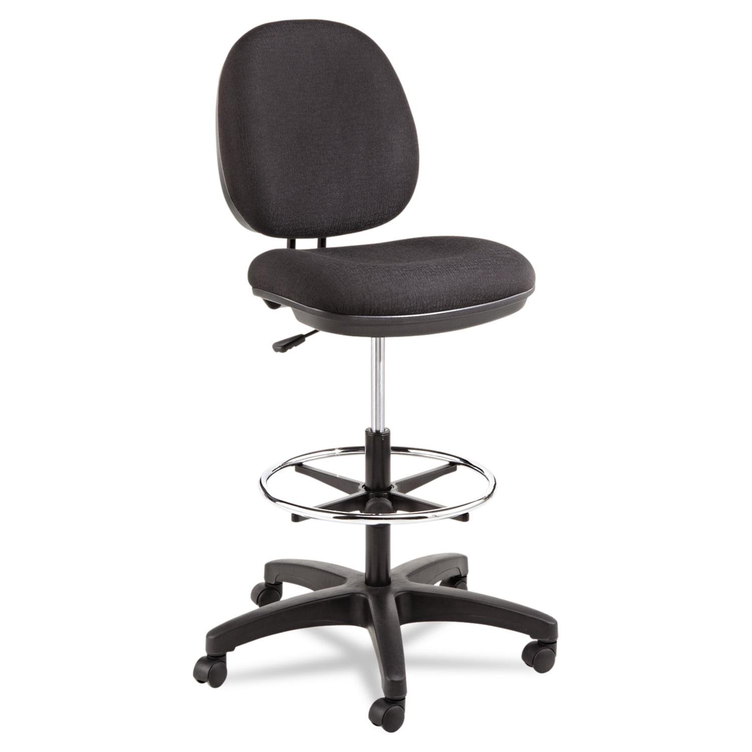 Black Adjustable Acrylic Swivel Task Stool with Foot Ring