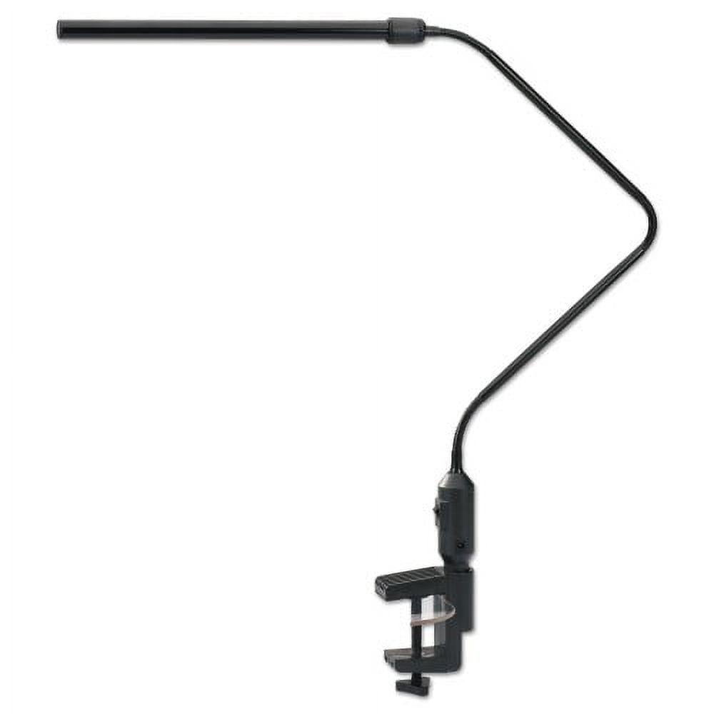 Black Adjustable LED Clip-On Desk Lamp with Interchangeable Base