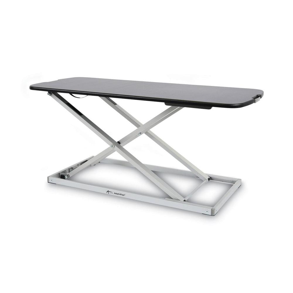 34.4" Black and Silver Aluminum Standing Desk Converter