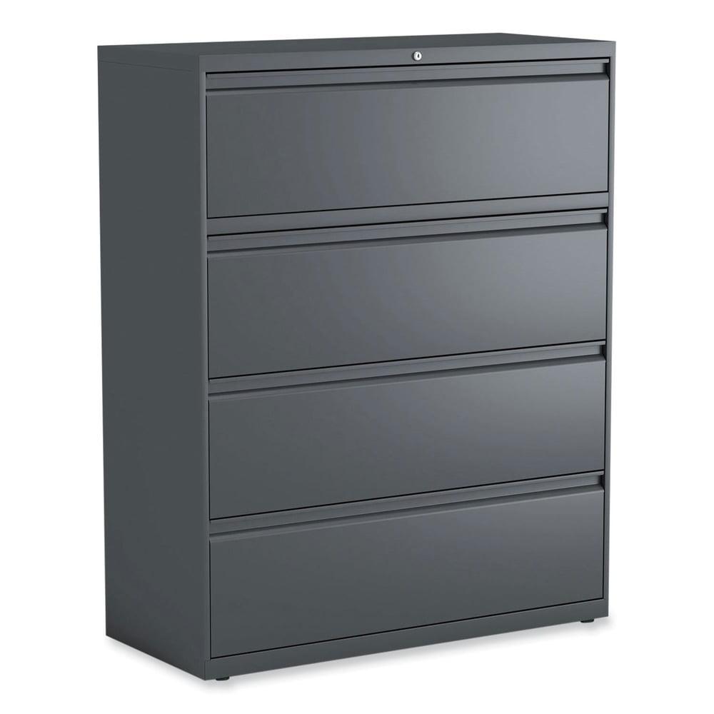 Charcoal 4-Drawer Lockable Lateral File Cabinet