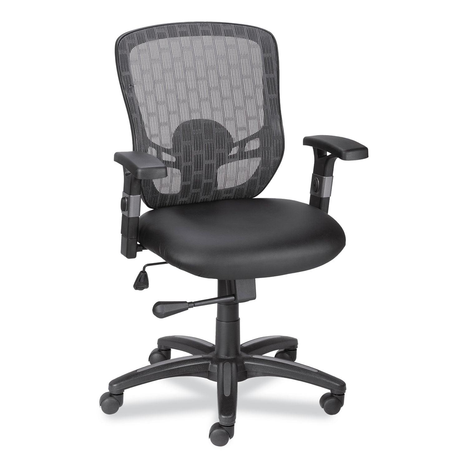 LuxComfort Black Mesh & Faux Leather Adjustable Task Chair