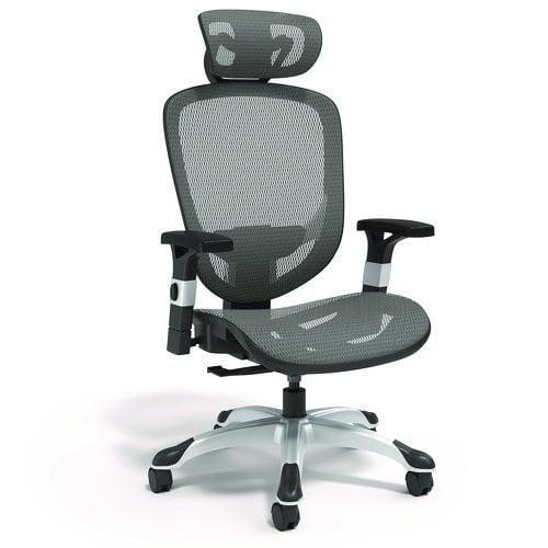 Gray Ergonomic Mesh Swivel Task Chair with Adjustable Arms