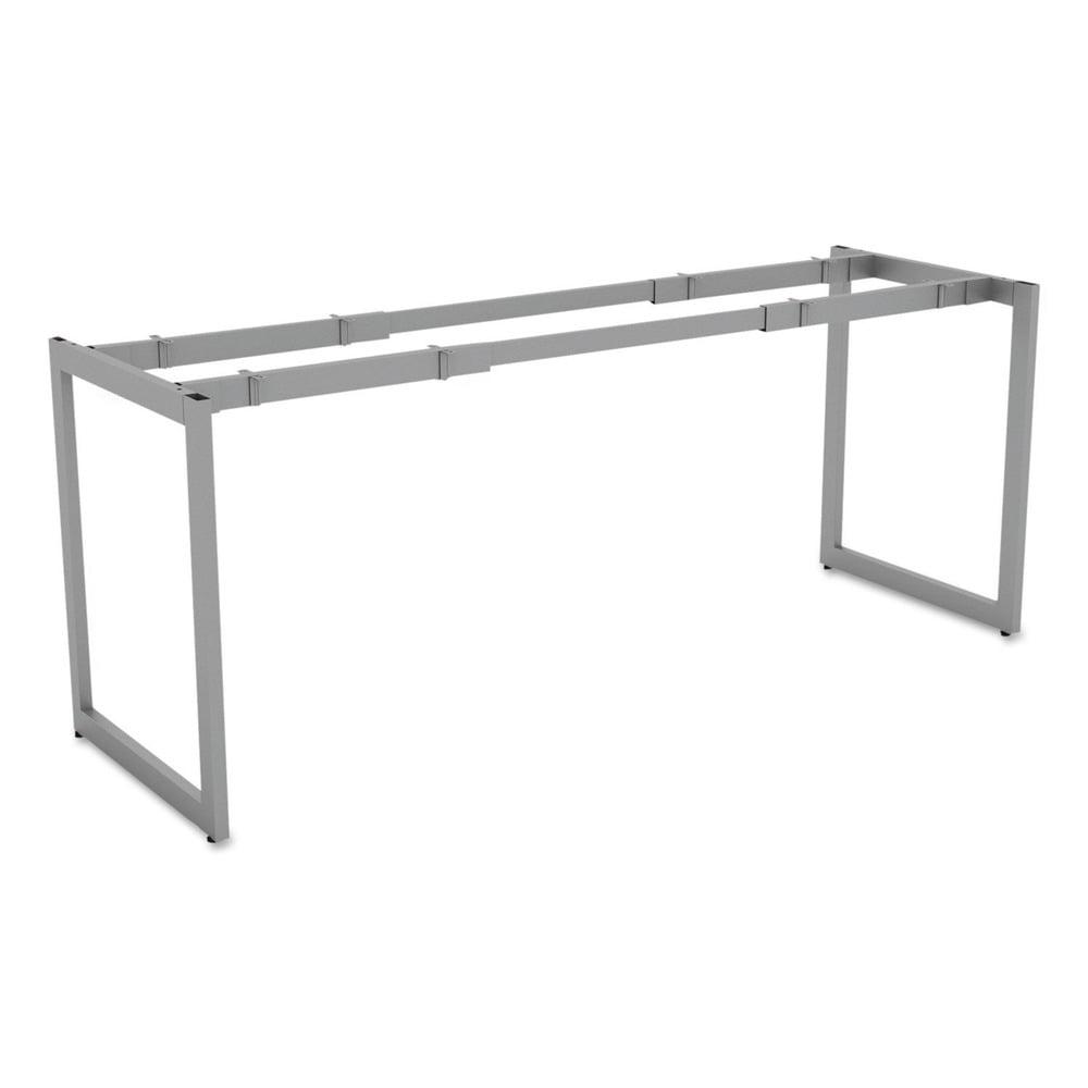 Adjustable Silver Steel O-Leg Desk Base for 24" Deep Tabletops