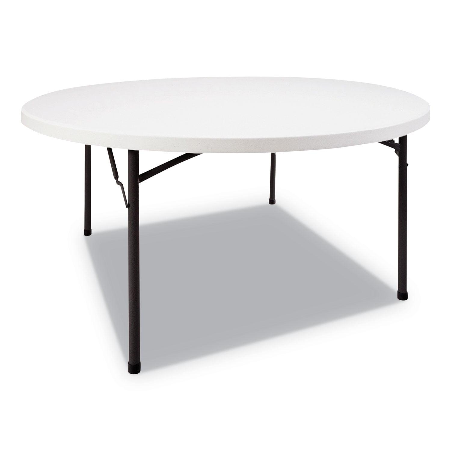 Alera 60'' White Round Plastic Folding Banquet Table