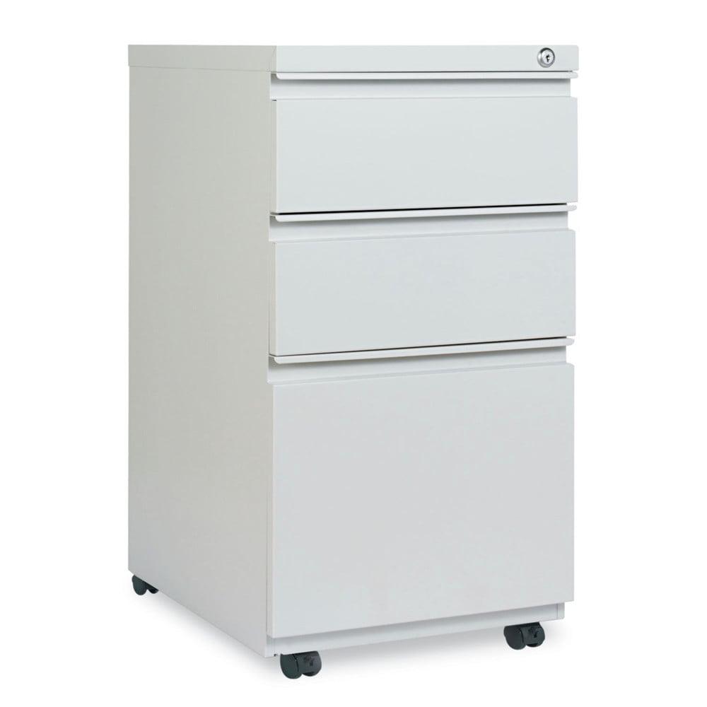 Light Gray 3-Drawer Mobile Pedestal File Cabinet, Legal Size