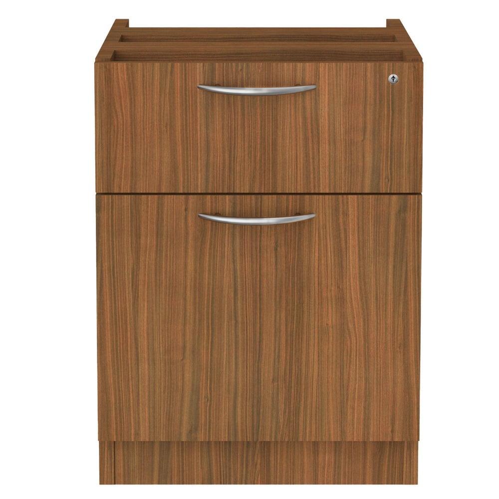 Modern Walnut 2-Drawer Lockable Legal Size File Cabinet