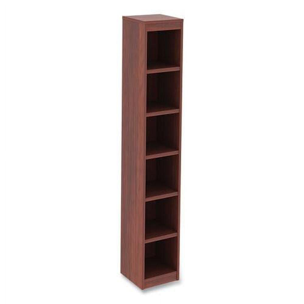 Valencia Medium Cherry Woodgrain Laminate Narrow Bookcase