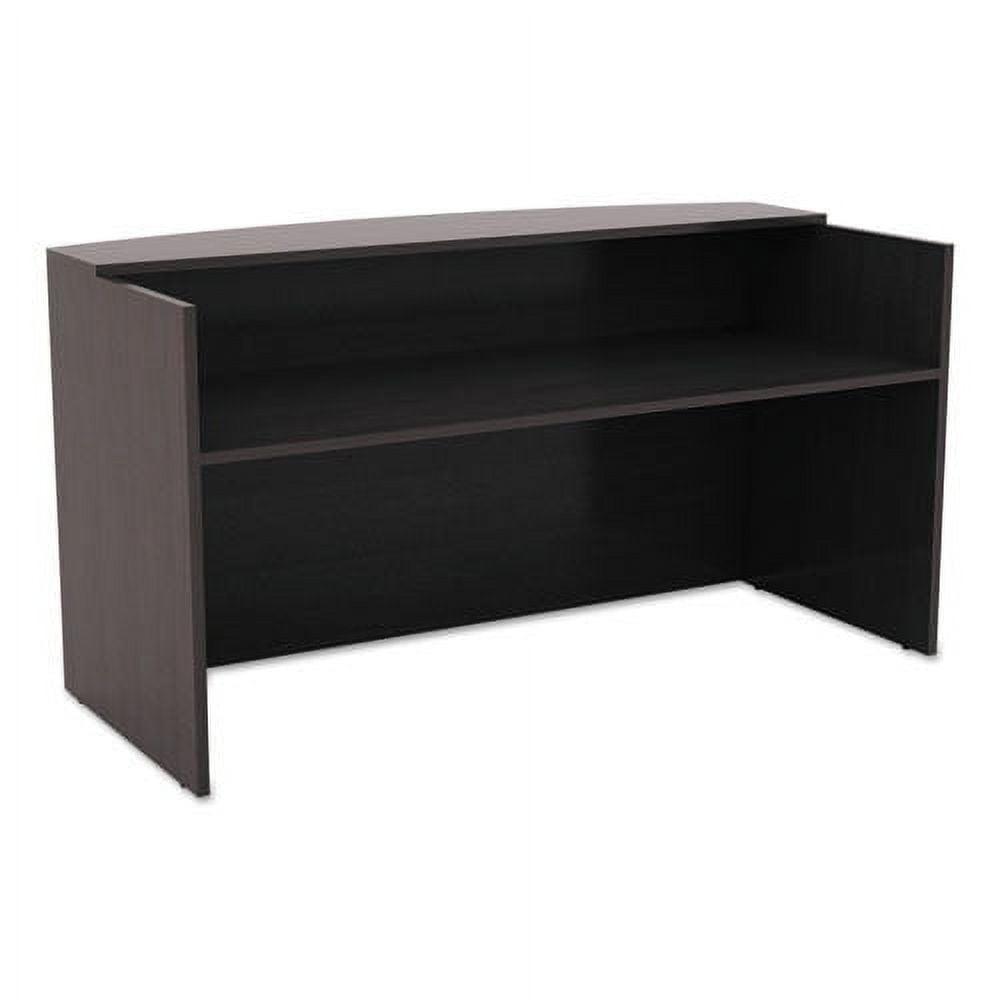 Valencia Espresso Bow-Front Laminate Reception Desk