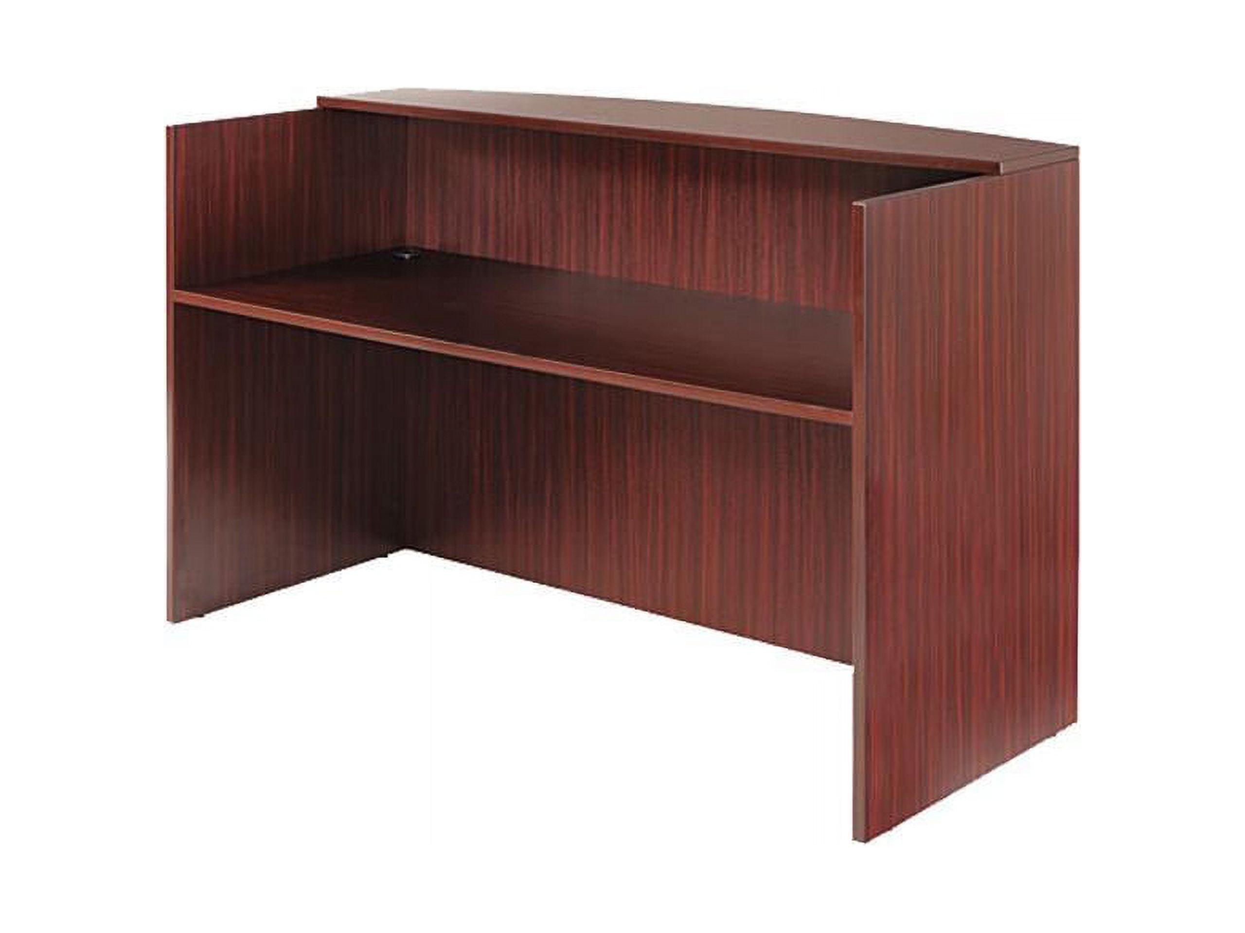 Mahogany Laminate Reception Desk with Transaction Counter