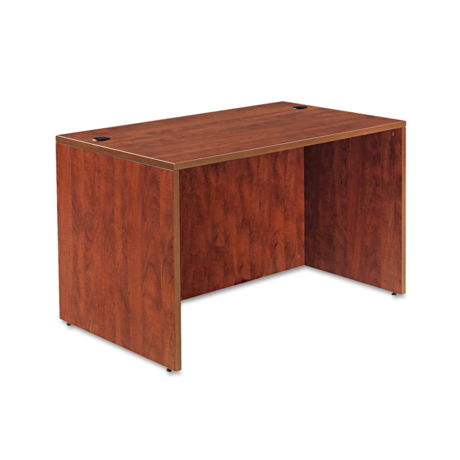 Valencia Medium Cherry Wood Desk Shell with Filing Cabinet, 47.25"