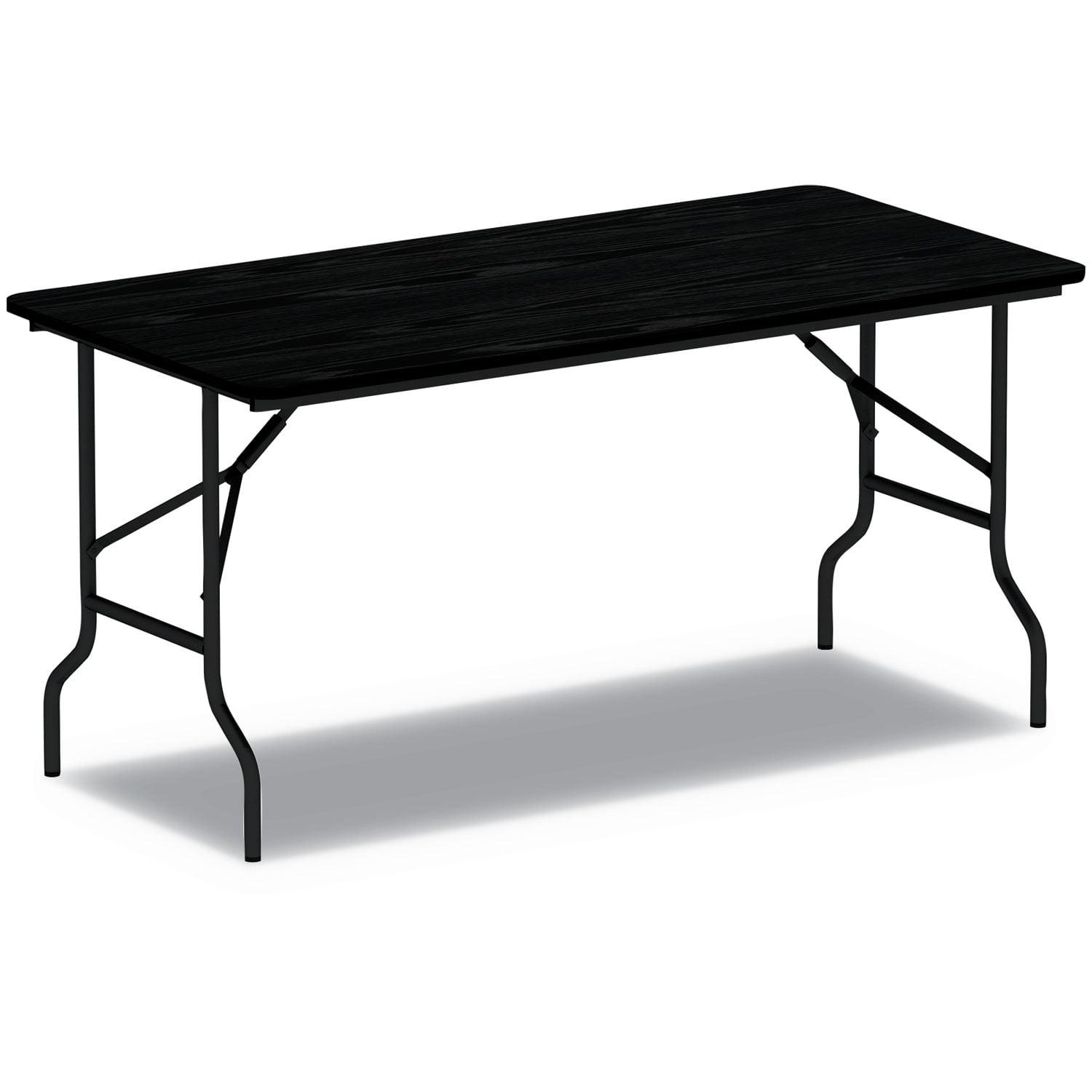 Alera 48" Black Melamine Scratch-Resistant Folding Table
