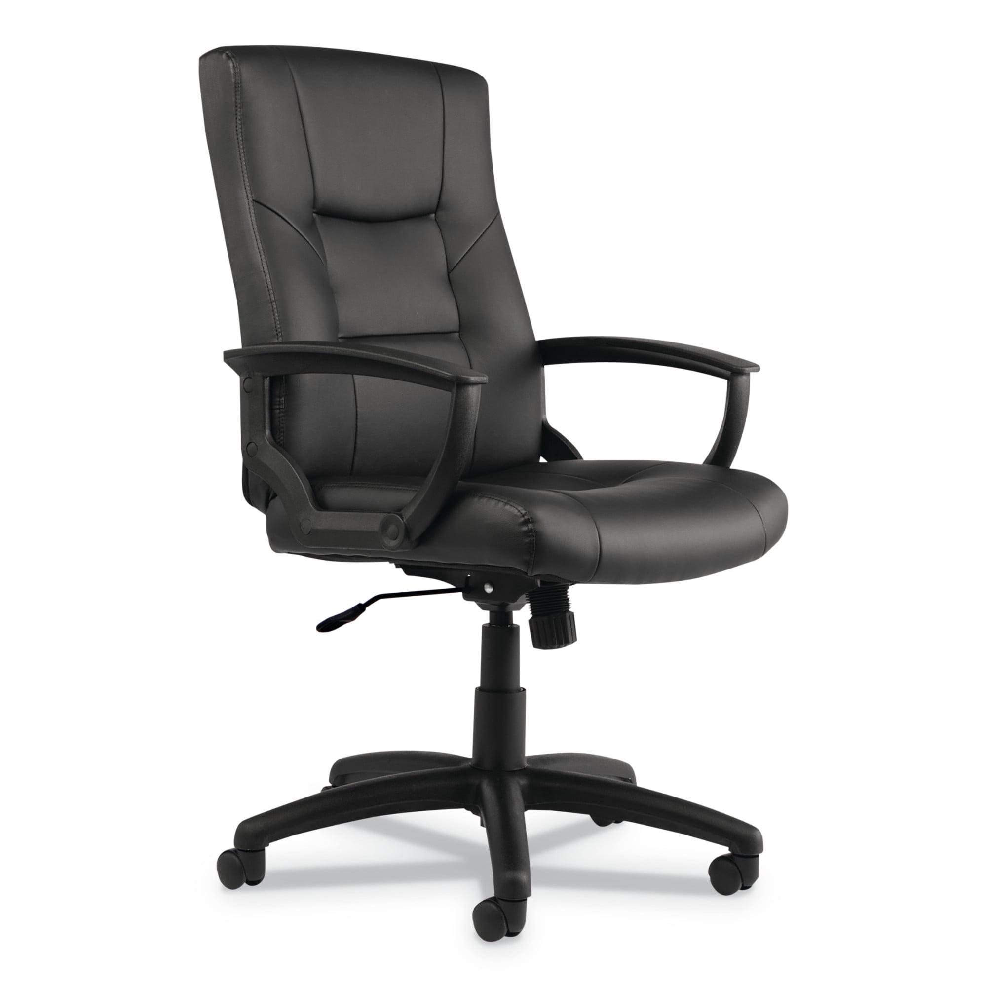 Black High-Back Leather Swivel Office Chair