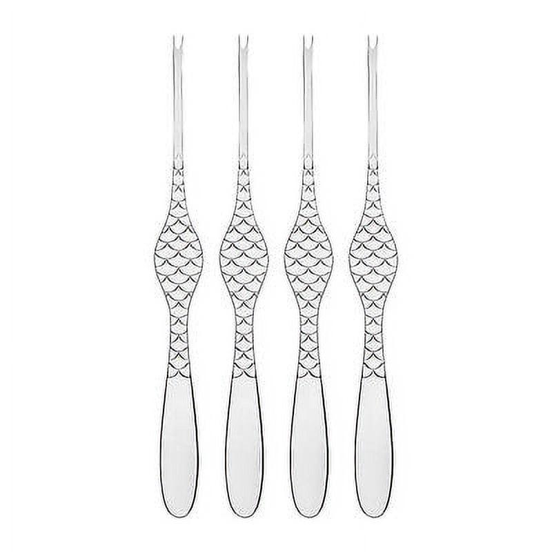 Colombina Fish Stainless Steel Shellfish Fork Set of 4