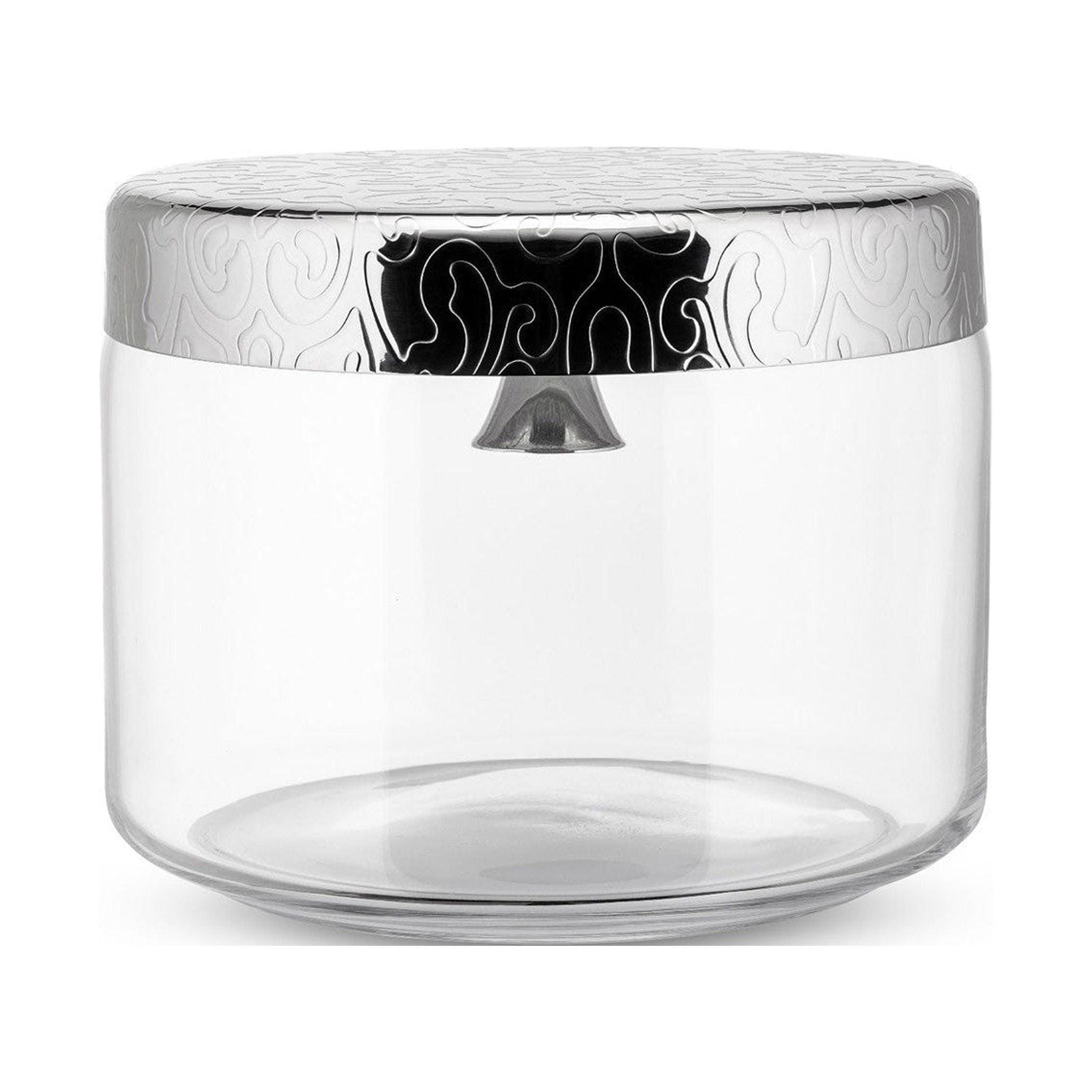 Silver and Glass Biscuit Jar with Bell Lid