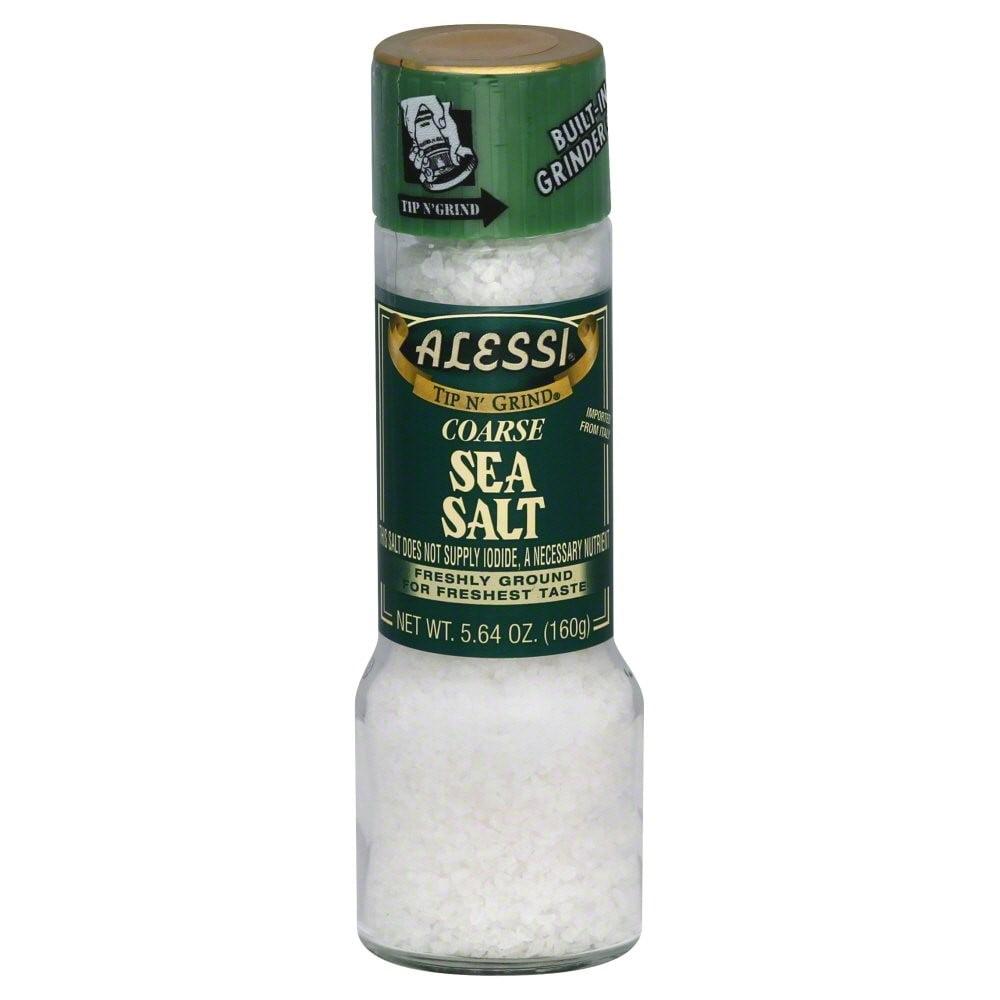 Alessi Coarse Sea Salt with Built-In Grinder, 5.64 oz