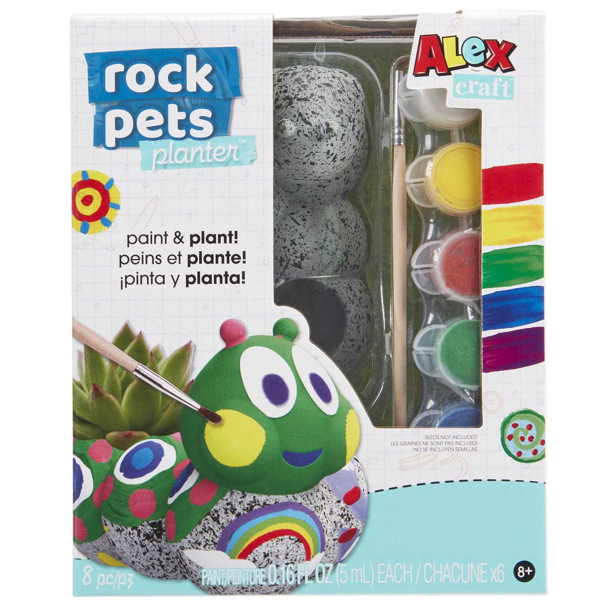 Alex: Rock Pets Caterpillar Planter - DIY Kit, Paint & Decorate Your Own Pet Planter, All-in-One Craft Kit, Ages 8+