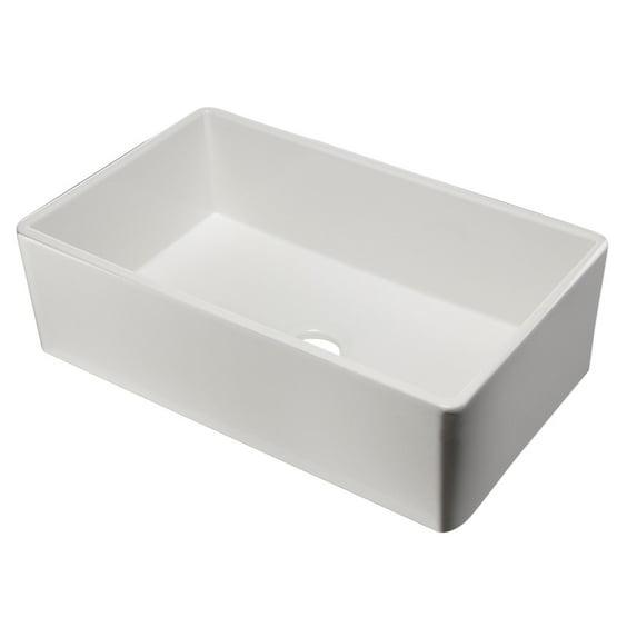 Alfi Brand 34.8'' L Farmhouse / Apron Single Bowl Fireclay Kitchen Sink AB533-W
